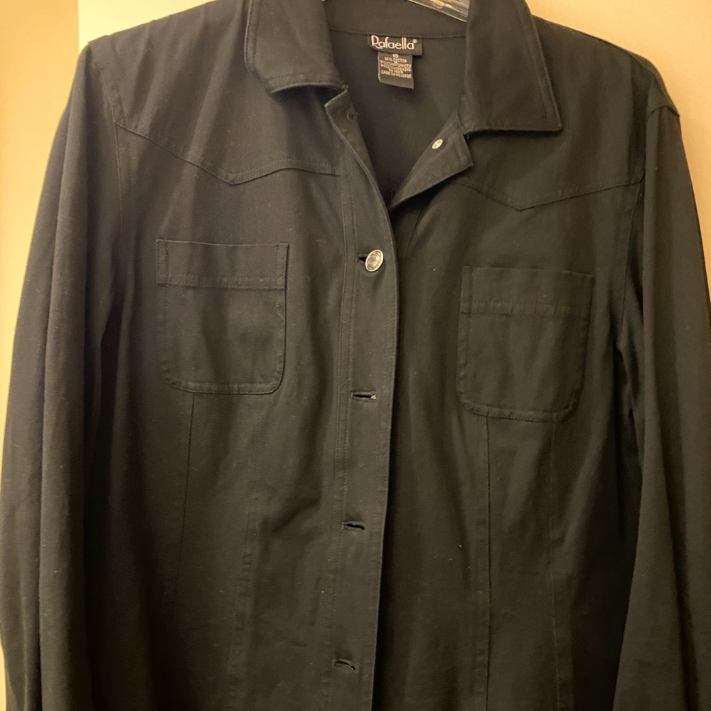 Black Rafaella long-sleeved denim shacket